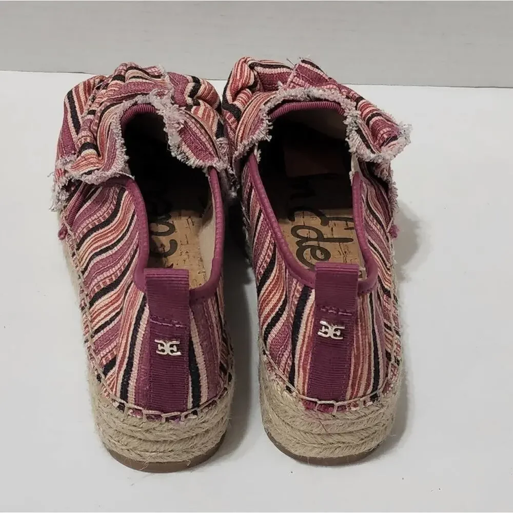 SAM Edelman Pink Black Pattern Cabrera Fabric Espadrille Women's US‎ 8.5M